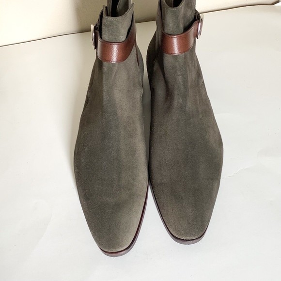 Carmina Shoemakers Jodhpur Boots 865 Rain Men's UK 11 US 12 Gray Suede Buckle - Picture 2 of 8